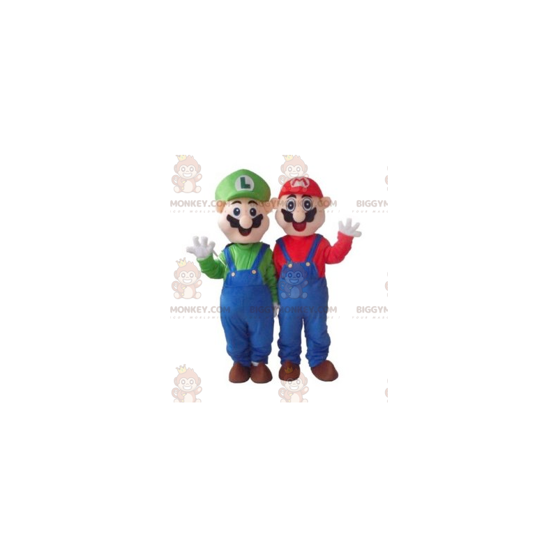 BIGGYMONKEY™ mascottekostuum van Mario en Luigi beroemde BIGGYMONKEY™ mascottekostuum van Mario en Luigi beroemde
