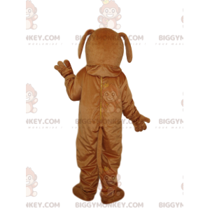 BIGGYMONKEY™ Mascot Costume Ice Brown Dog With Cute Black