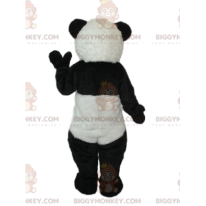 Traje de mascote Panda BIGGYMONKEY™ em preto e branco. fantasia