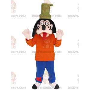 Goofy BIGGYMONKEY™ Maskottchenkostüm mit herausgestreckter