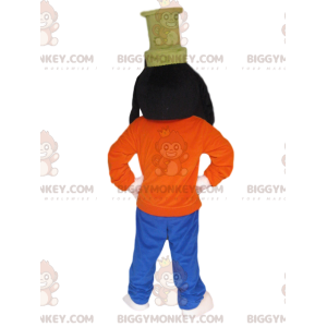 Langbeint BIGGYMONKEY™-maskotkostyme som stikker ut tungen. klønete kostyme