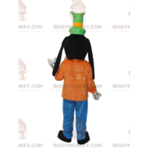 Goofy BIGGYMONKEY™ mascot costume with green top hat. -