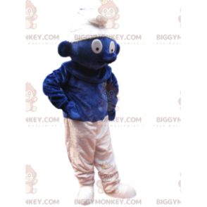 Smurf BIGGYMONKEY™ maskotkostume med vidunderligt look -