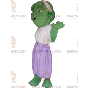 Στολή μασκότ Green Creature BIGGYMONKEY™ με μωβ φούστα - Μασκότ τέρατα - BIGGYMONKEY_014294 - BiggyMonkey.com