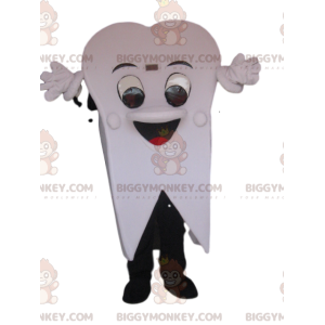 Meget munter hvid tand BIGGYMONKEY™ maskot kostume. tanddragt -