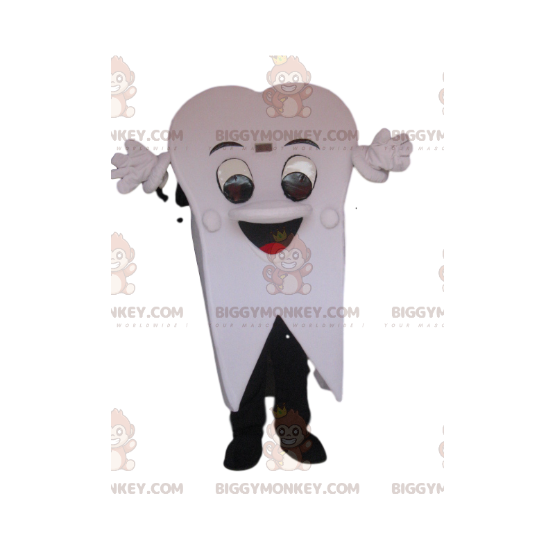 Very Cheerful White Tooth BIGGYMONKEY™ Mascot Costume. tooth Very Cheerful White Tooth BIGGYMONKEY™ Mascot Costume. tooth