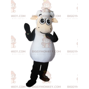 Schwarz-weißes Schaf BIGGYMONKEY™ Maskottchen-Kostüm -