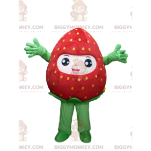 Costume da mascotte BIGGYMONKEY™ Fragola molto felice. costume