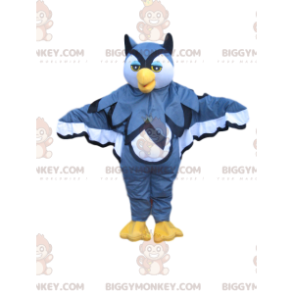 BIGGYMONKEY™ mascot costume of blue and white owls. Owls