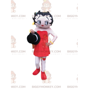 Betty Boop BIGGYMONKEY™ mascot costume with beautiful red dress