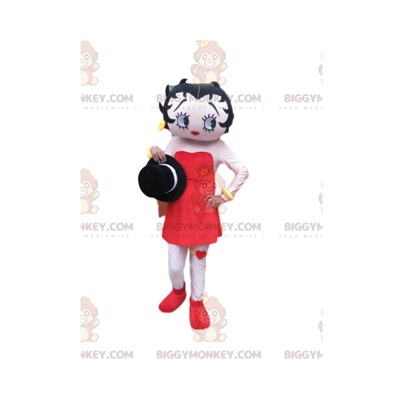Kostium maskotki Betty Boop BIGGYMONKEY™ z piękną czerwoną Kostium maskotki Betty Boop BIGGYMONKEY™ z piękną czerwoną