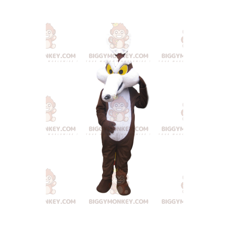 Brown and White Coyote BIGGYMONKEY™ Mascot Costume. coyote