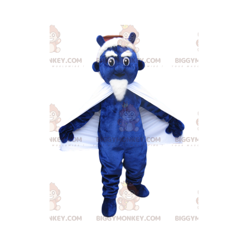 Kostium maskotki BIGGYMONKEY™ Niebieski chochlik z białą bródką Kostium maskotki BIGGYMONKEY™ Niebieski chochlik z białą bródką