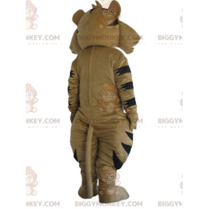 BIGGYMONKEY™ Mascot Costume of beige tiger with a beautiful