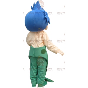 Mermaid Man BIGGYMONKEY™ Mascot Costume with Blue Tail and