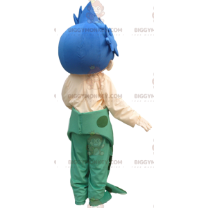 Mermaid Man BIGGYMONKEY™ Maskotdräkt med blå svans och grönt hår - Maskot för män - BIGGYMONKEY_014311 - BiggyMonkey.com