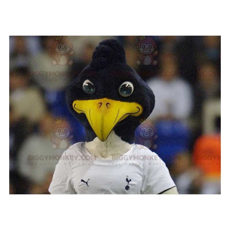 Black and White Bird BIGGYMONKEY™ Mascot Costume In Sportswear Black and White Bird BIGGYMONKEY™ Mascot Costume In Sportswear