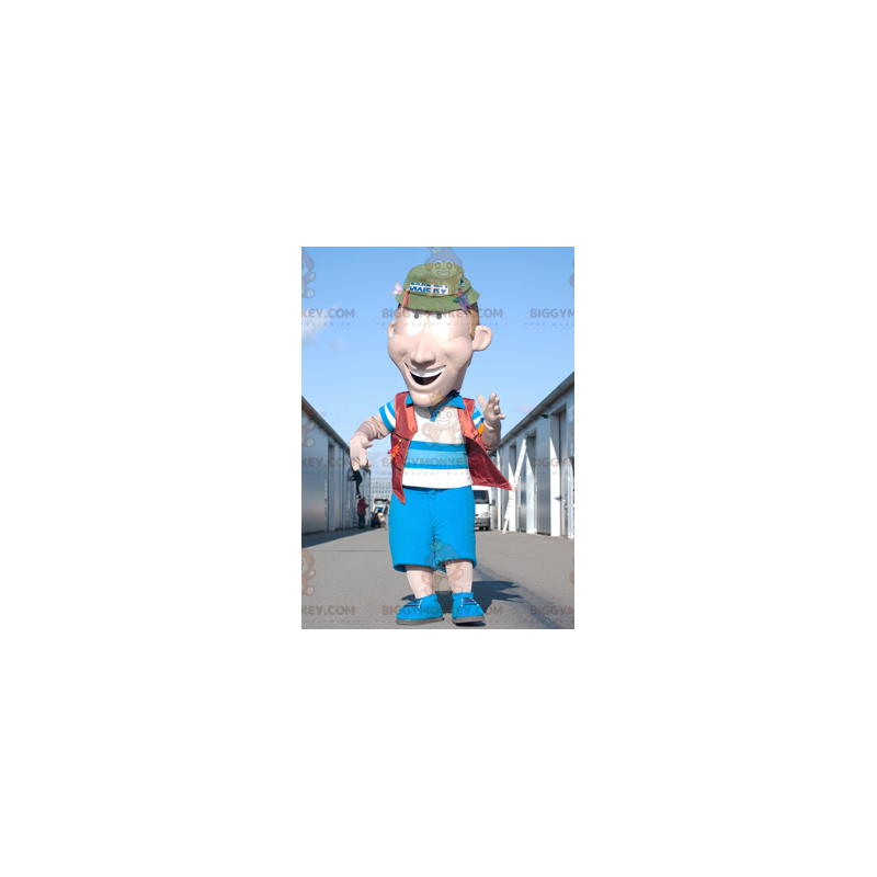 Vakantieganger Fisherman Man BIGGYMONKEY™-mascottekostuum - Vakantieganger Fisherman Man BIGGYMONKEY™-mascottekostuum -