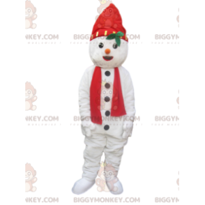 BIGGYMONKEY™ Snowman Mascot Costume with Hat and Red Scarf - Human Mascots - BIGGYMONKEY_014318 - BiggyMonkey.com