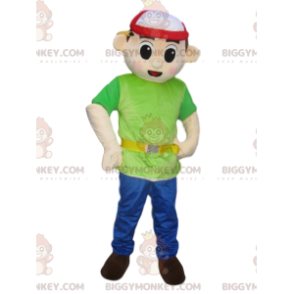 Traje de mascote de gerente de construção BIGGYMONKEY™ com boné - Mascotes pessoas famosas - BiggyMonkey.com