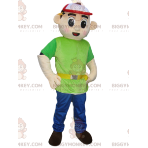 Traje de mascote de gerente de construção BIGGYMONKEY™ com boné - Mascotes pessoas famosas - BiggyMonkey.com