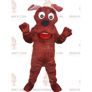 BIGGYMONKEY™ Mascot Costume Brown Dog With Huge Smile -