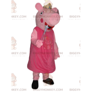 Peppa Pig BIGGYMONKEY™ Mascot Costume with Silver Crown and