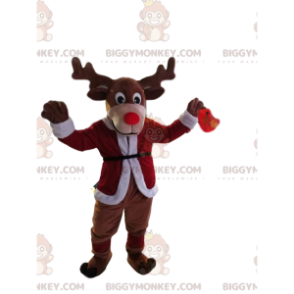 BIGGYMONKEY™ Renmaskotdräkt med vacker röd näsa - Hjort- och doe-maskot - BIGGYMONKEY_014328 - BiggyMonkey.com