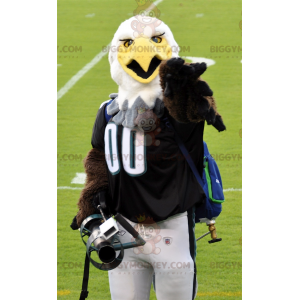 Braun-weißer Adler BIGGYMONKEY™ Maskottchen-Kostüm in