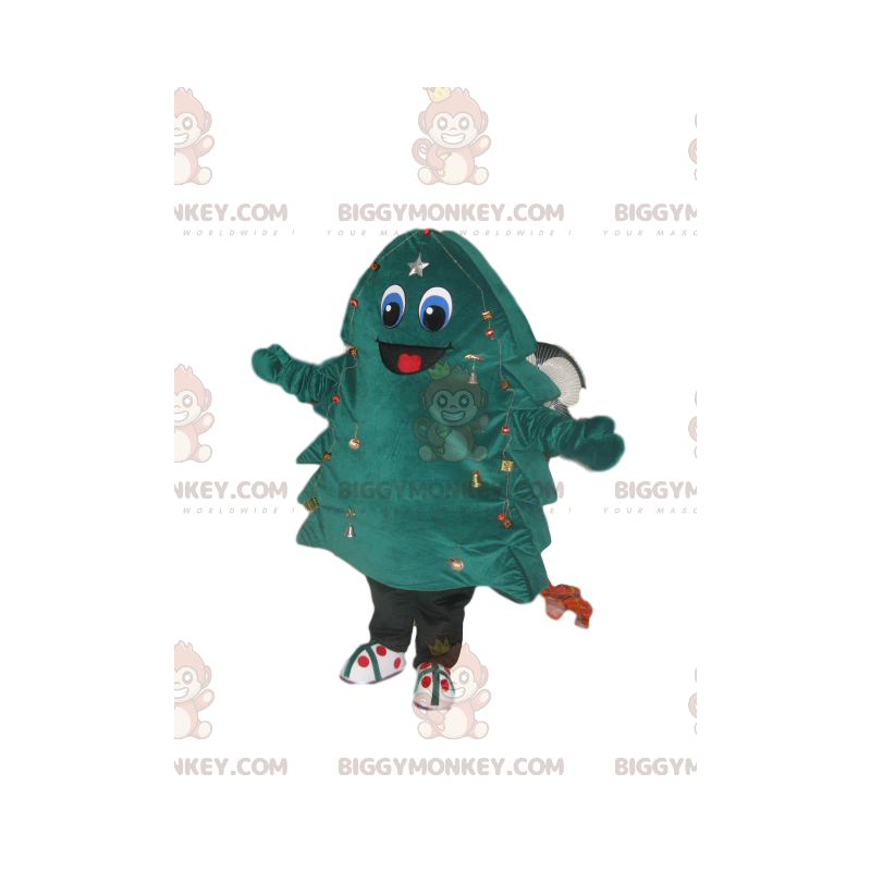 BIGGYMONKEY™ Mascottekostuum Groen-Blauwe Boom Met Grote BIGGYMONKEY™ Mascottekostuum Groen-Blauwe Boom Met Grote