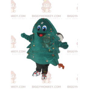 BIGGYMONKEY™ Mascot Costume Green-Blue Tree With Big Smile -