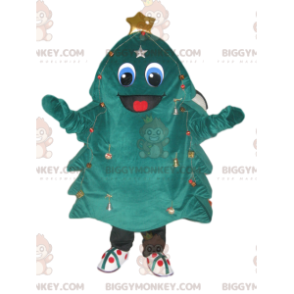 BIGGYMONKEY™ Maskottchenkostüm Grün-Blauer Baum mit breitem