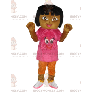 Dora the Explorer BIGGYMONKEY™ Maskotdräkt med Fushia T-shirt