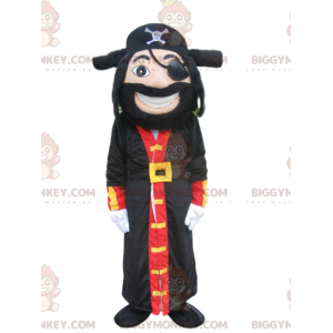 Piraten-BIGGYMONKEY™-Maskottchen-Kostüm mit großem Mantel und