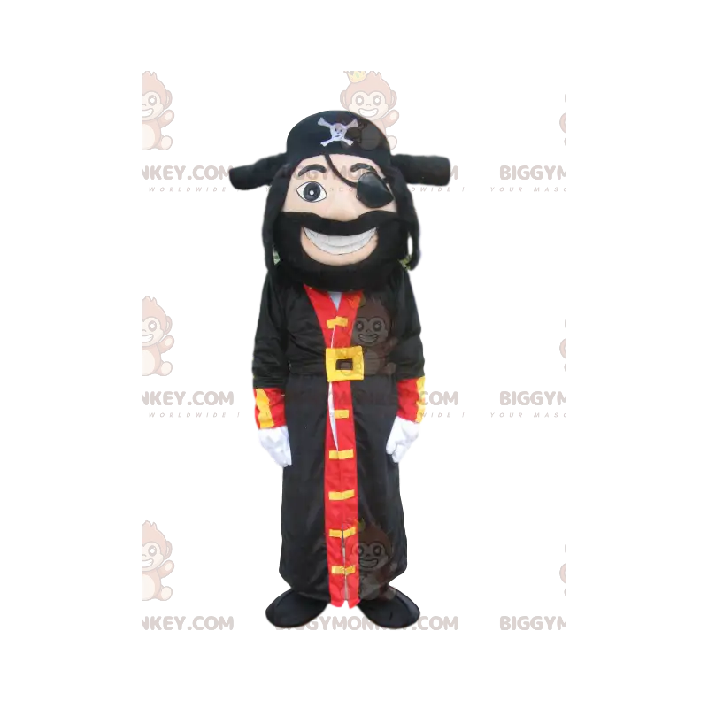 Στολή μασκότ Pirate BIGGYMONKEY™ με μεγάλο παλτό και ωραίο