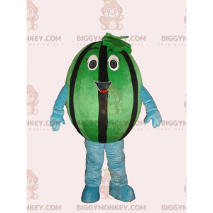 Smiling Giant Green and Black Watermelon BIGGYMONKEY™ Mascot