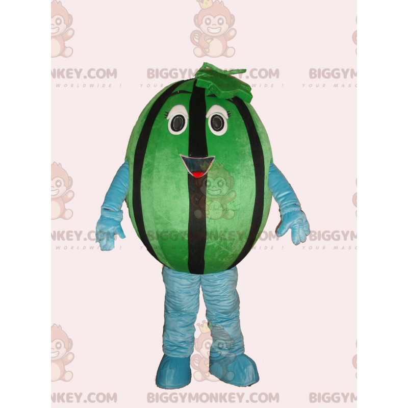 Disfraz de mascota BIGGYMONKEY™ de sandía verde y negra gigante