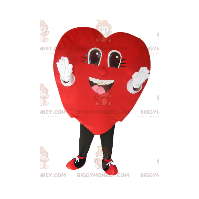 Costume da mascotte BIGGYMONKEY™ con cuore di velluto rosso Costume da mascotte BIGGYMONKEY™ con cuore di velluto rosso