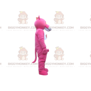 Traje de mascote BIGGYMONKEY™ Pantera Cor-de-rosa com Nariz