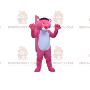 Traje de mascote BIGGYMONKEY™ Pantera Cor-de-rosa com Nariz