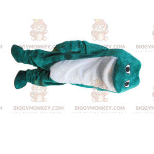 Costume de mascotte BIGGYMONKEY™ de grenouille bleue et blanche