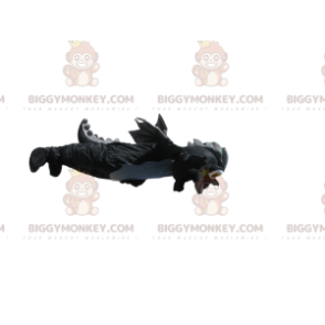 BIGGYMONKEY™ maskotdrakt Svart og grå drage med vinger - Dragon maskot - BIGGYMONKEY_014342 - BiggyMonkey.com