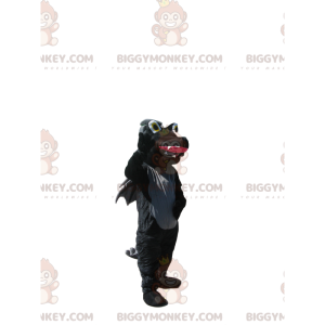 BIGGYMONKEY™ maskottiasu, musta ja harmaa lohikäärme ja siivet - Lohikäärmeen maskotti - BIGGYMONKEY_014342 - BiggyMonkey.com