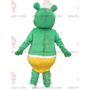 BIGGYMONKEY™ Maskottchen-Kostüm Kleiner grüner Bär mit gelben