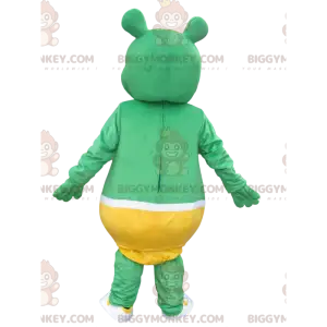 BIGGYMONKEY™ Maskottchen-Kostüm Kleiner grüner Bär mit gelben