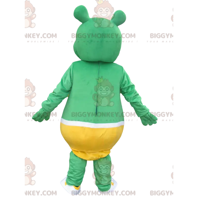 BIGGYMONKEY™ Maskottchen-Kostüm Kleiner grüner Bär mit gelben