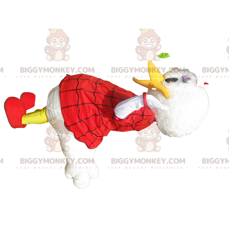 Daisy BIGGYMONKEY™ maskottiasu punaisella Halloween-mekolla - Daisy BIGGYMONKEY™ maskottiasu punaisella Halloween-mekolla -