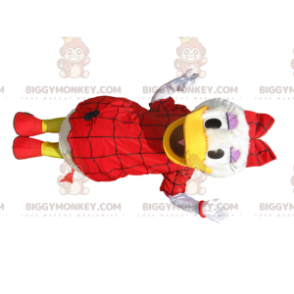 Στολή μασκότ Daisy BIGGYMONKEY™ με κόκκινο αποκριάτικο φόρεμα -