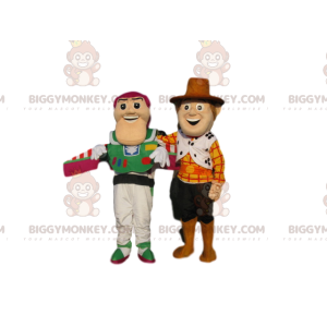 Toy Story Buzz Lightyear en Woodie BIGGYMONKEY™ mascottekostuum