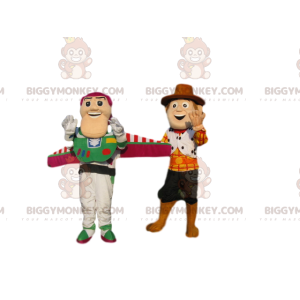 Toy Story Buzz Lightyear en Woodie BIGGYMONKEY™ mascottekostuum